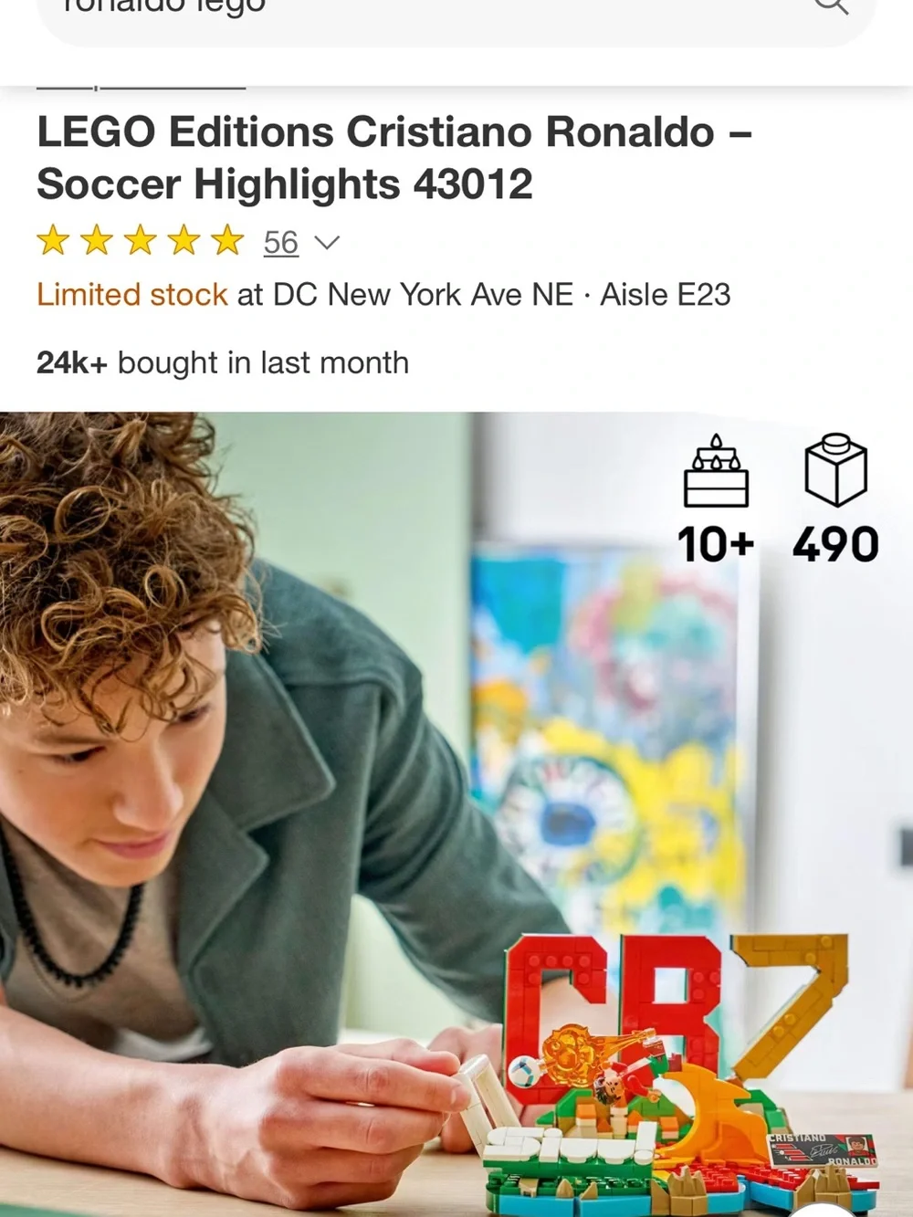 LEGO Cristiano Ronaldo CR7 Display Set - Red, Green, Yellow